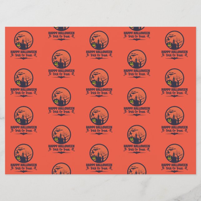 Flyer Truque De Halloween Ou Tratar Papel De Escrapbook (Frente)