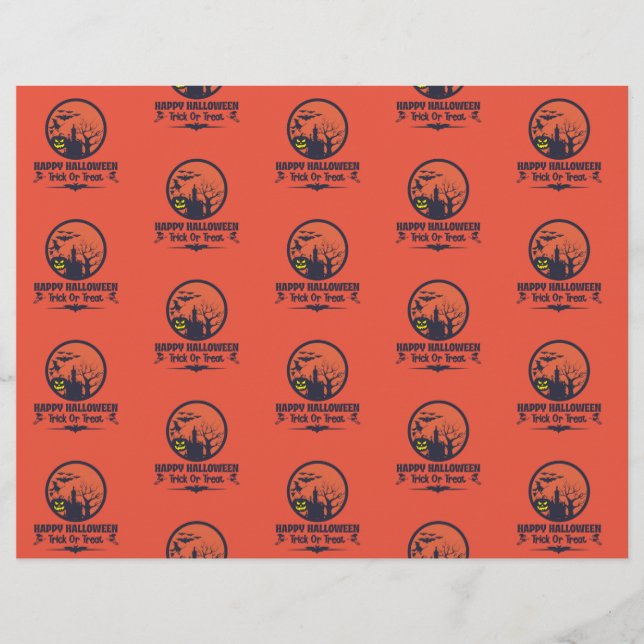 Flyer Truque De Halloween Ou Tratar Papel De Escrapbook (Frente)