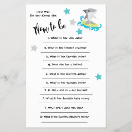 Flyer Tubarão chá de fraldas Você conhece bem a placa