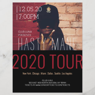 Flyer Turnê de Música da Banda de Concerto de Rapper