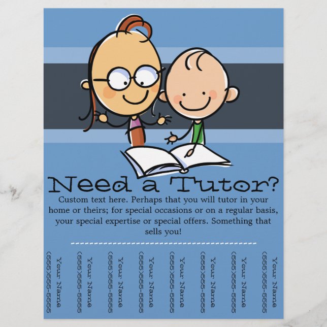 Flyer Tutor.Tutoring.Anúncio personalizável (Frente)