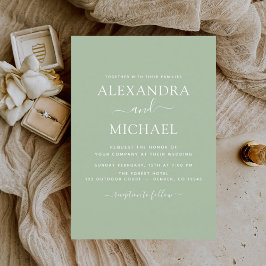 Flyer Typografia Moderna do Casamento Verde de Sage Orça