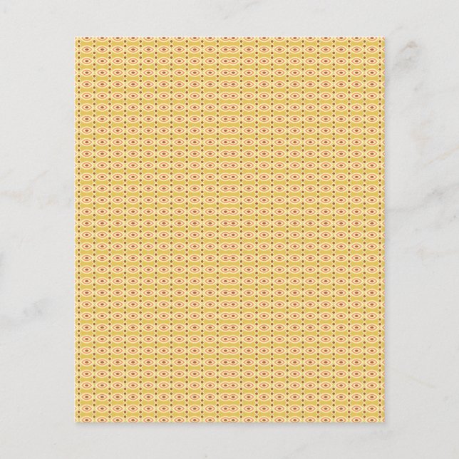 Flyer um fundo laranja e amarelo com círculos (Frente)