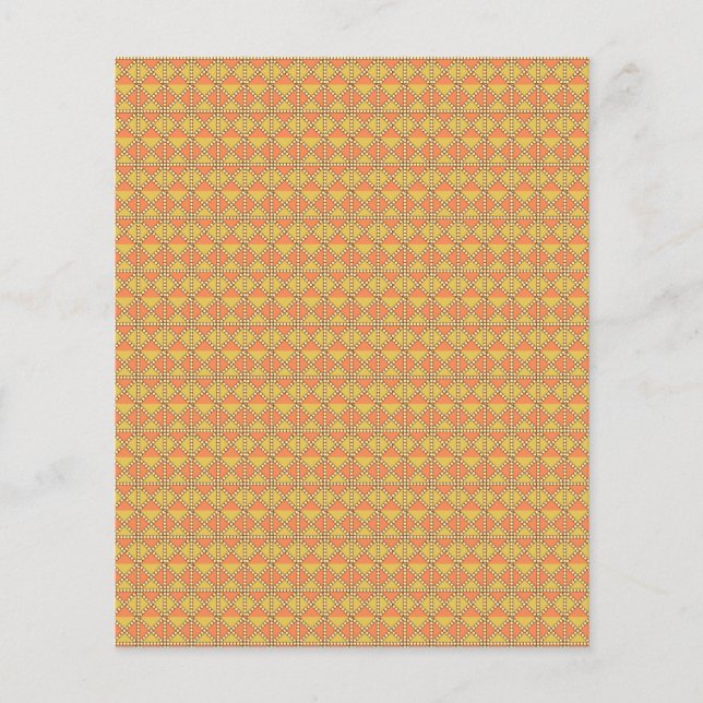Flyer um fundo laranja e amarelo com um padrão (Frente)