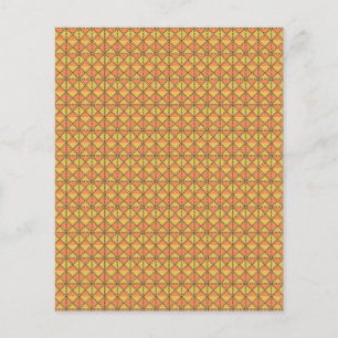 Flyer um fundo laranja e amarelo com um padrão