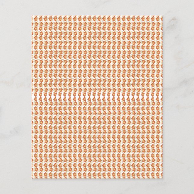 Flyer um padrão laranja e branco sobre um fundo branco (Frente)