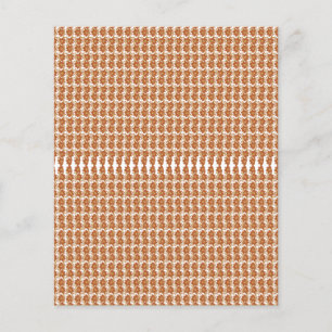 Flyer um padrão laranja e branco sobre um fundo branco