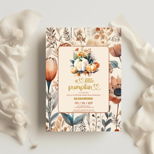 Flyer Um pequeno chá de fraldas de orçamento de abóbora