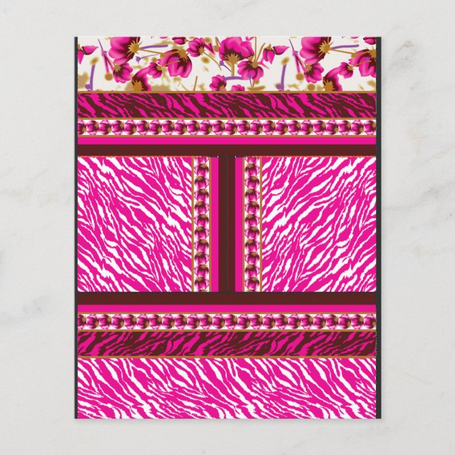 Flyer um wallpaper rosa e branco com cruz (Frente)