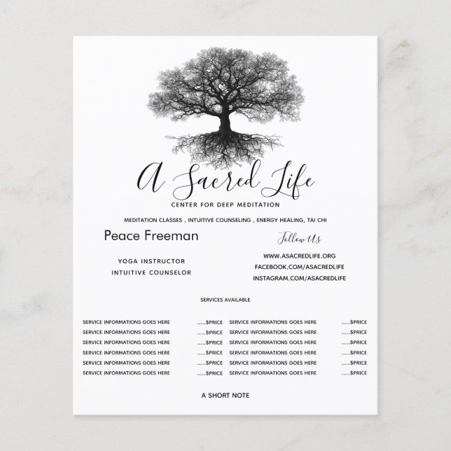Flyer Uma Fonte | Design Árvore da Vida (Frente)