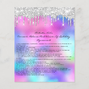 Flyer Unhas Artista: Dispensa de Responsabilidade Rosa d