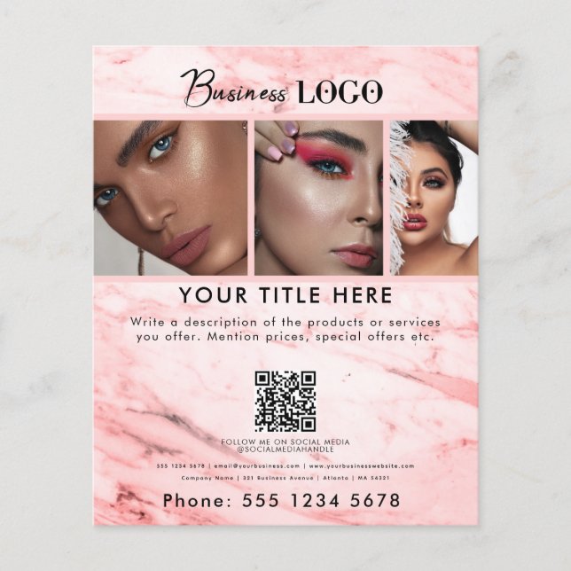 Flyer Unhas de Cabelo de Bela Promocional de Negócios (Frente)