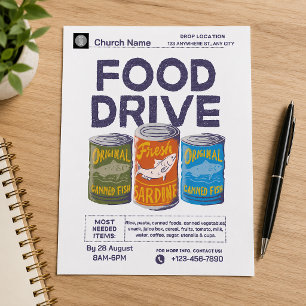 Flyer Unidade anual de Comida do Pesquisador de Fundos d
