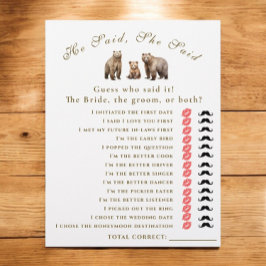 Flyer Urso Aventura, Ele Disse, Ela Disse