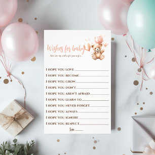 Flyer Urso Bonito Com Balões Bebê rosa