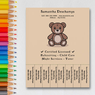 Flyer Urso de Teddy - Folhas de Rasgos com Banheira