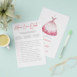 Flyer Valentine Bridal Shower Game Match Movie Quotes