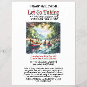 Flyer Vamos Ir Tubing Family Amigos