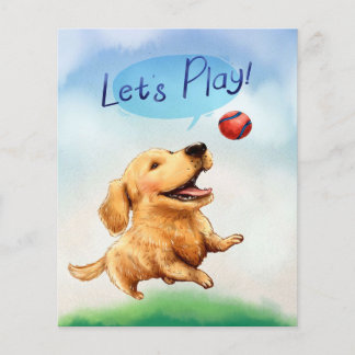 Flyer Vamos Jogar | Golden Retriever Canvas