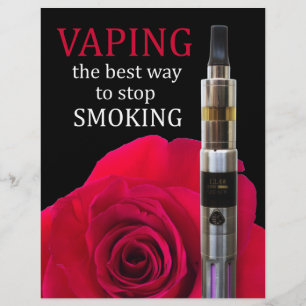 Flyer Vaping e flor cor-de-rosa
