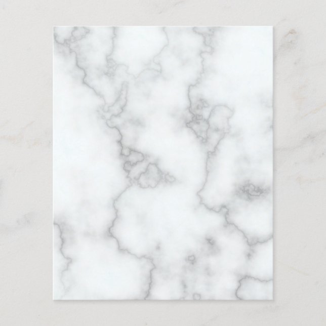 Flyer Vazio Elegante Faux White Marble (Frente)