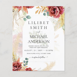 Flyer VENDA! Boho Burgundy Dourada Floral Country Fazend