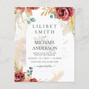 Flyer VENDA! Boho Burgundy Dourada Floral Country Fazend