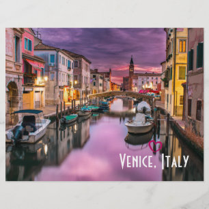 Flyer Veneza, canal cénico de Italia & arquitetura