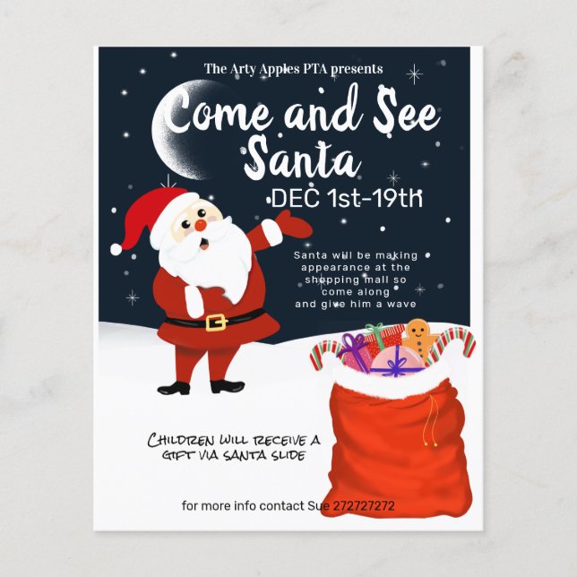 Flyer Venha ver Papais noeis de brinquedo (Frente)