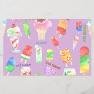 Flyer Verão legal, sorvete, polícias e bebidas frias