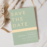 Flyer Verde do Sábio de Orçamento Salve a Data Elegante<br><div class="desc">Elegante Sage Green e Cartões salve a data Dourados. Os Cartões salve a data contêm uma moderna tipografia cursiva escrita escrita escrita escrita escrita escrita escrita escrita que é elegante,  simples e moderna a ser usada depois da simples celebração do dia de casamento minimalista.</div>