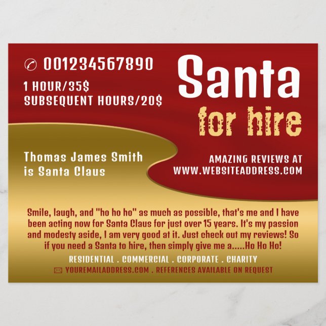 Flyer Vermelho e Dourado, Anúncios de entretenimento do  (Frente)