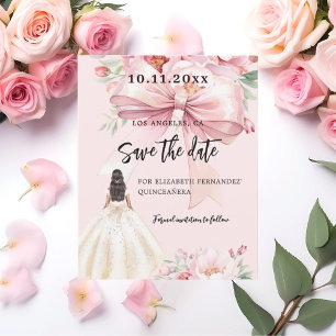 Flyer Vestido cor-de-rosa Quinceanera Salve a Data