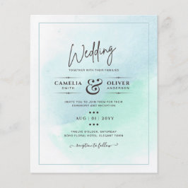 Flyer Vidro do Mar LeahG Turquesa Convite de casamento A