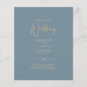 Flyer Vidro Elegante de Vidro Elegante Dourado Casamento