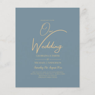 Flyer Vidro Elegante de Vidro Elegante Dourado Casamento