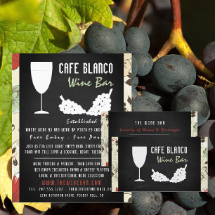 Flyer Vinho E Uvas, Bar De Vinho De Chalkboard/Vinhos