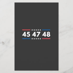 Flyer Vintage 45 47 48 Trump 2024 EUA Flag Presidente