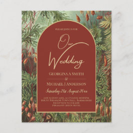 Flyer Vintage Botanical Terracotta Florals Arch WEDDING