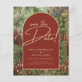 Flyer Vintage Botanical Terracotta Florals Arch WEDDING