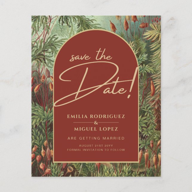 Flyer Vintage Botanical Terracotta Florals Arch WEDDING (Frente)