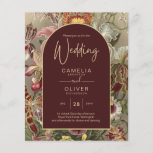 Flyer Vintage Bourgundy Floral Weddin