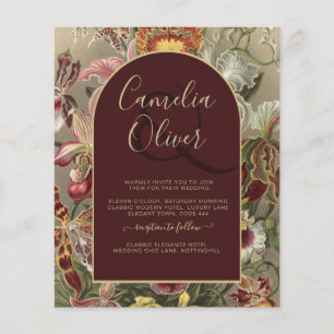 Flyer Vintage Bourgundy Floral Weddin