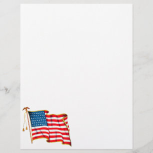 Flyer Vintage Patriotic American Flag, 4 de julho