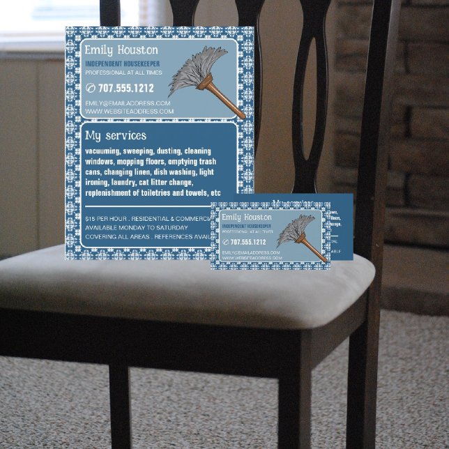 Flyer Vintage Pattern & Duster, Housekeeper, Maid (Criador carregado)