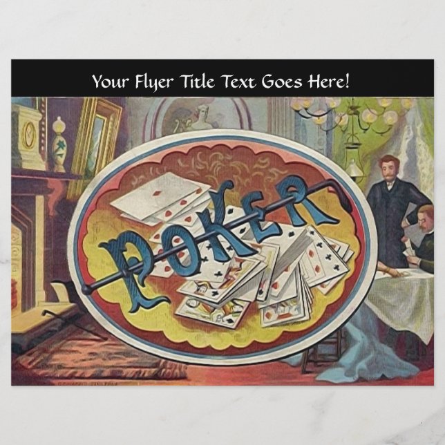 Flyer Vintage Poker Mens Sala de Fumar Jogo (Frente)