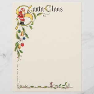 Flyer Vintage Santa Claus, Fronteira de Natal decorativa