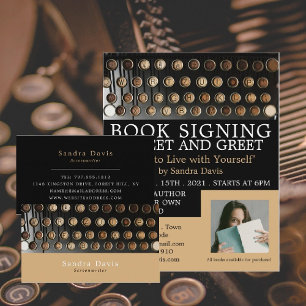 Flyer Vintage Typewrite, Writers Book Signing