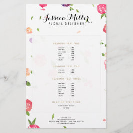 Flyer Vintage Watercolor Florals Artesanato Designer II