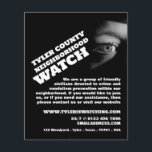 Flyer Visão Pública, Anúncio do Observatório Comunitário<br><div class="desc">Public View,  Neighborhood Community Watch Advertising Flyer by The Cartão de visita Store.</div>